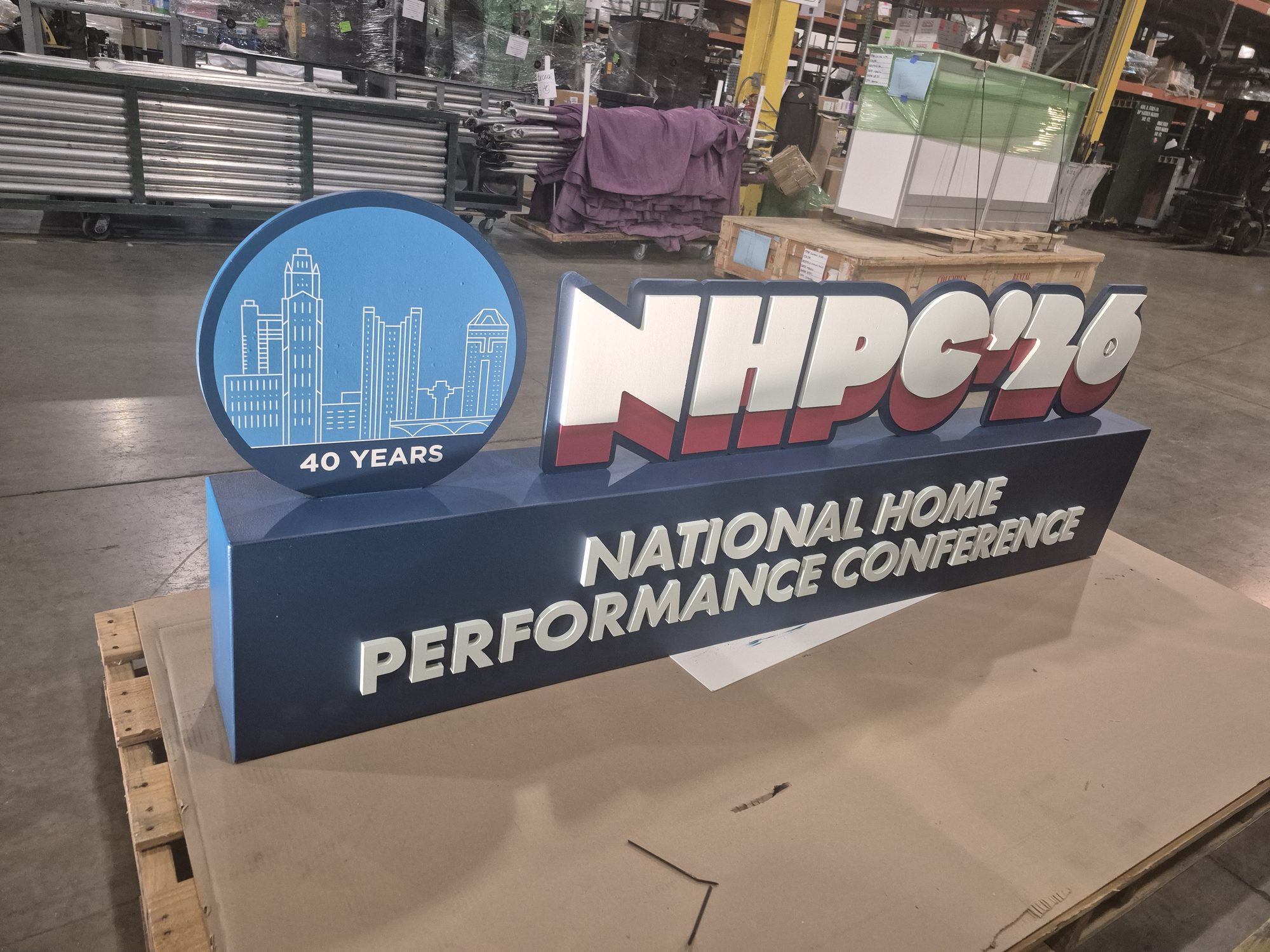 Dimensional event display — CNC or fabricated sign