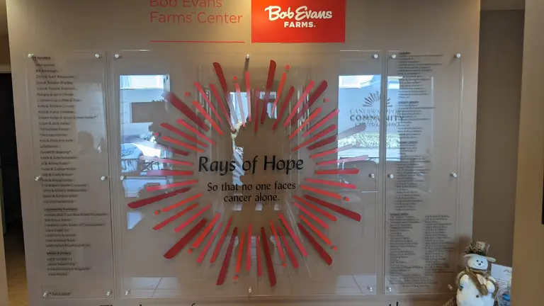 Donor wall with acrylic panels — Interior or ADA signage